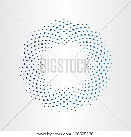 Halftone Circle With Squares