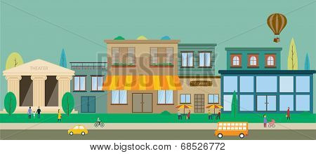 City Streets In Flat Design