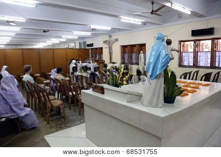 KOLKATA, INDIA - FEB 07, 2014: Tomb of Blessed Teresa of Calcutta, commonly known as Mother Teresa (26 August 1910ÃÂ¢Ã?Ã?5 September 1997), was Catholic missionary who lived for most of her life in India