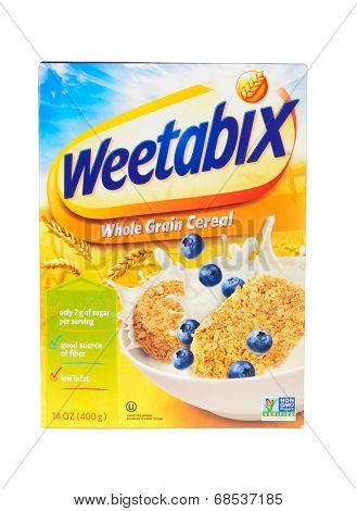 HAYWARD, CA - July 17, 2014: 14 oz box of Weetabix whole grain cereal