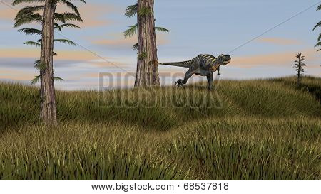 running aucasaurus dinosaurus