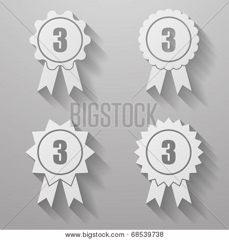 Set Of Badges With Ribbons.