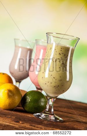 Healthy Diet, Protein Shakes And Fruits