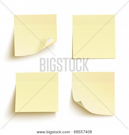 Set of yellow sticky notes