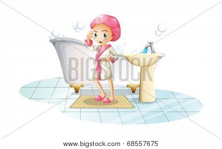 Illustration of a fresh young girl on a white background