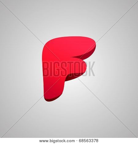 Letter F. Vector comic style font. EPS10