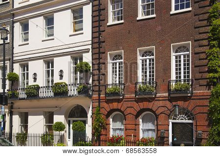 LONDON, UK - JUNE 3, 2014: Mayfair town houses and flats, centre of London