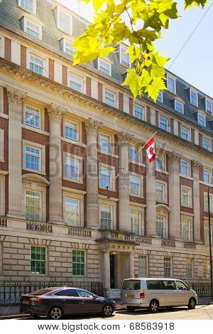 LONDON, UK - JUNE 3, 2014: Mayfair, Canadian embassy.