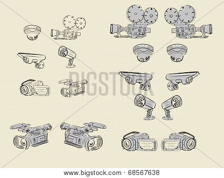 Clipart of video cameras