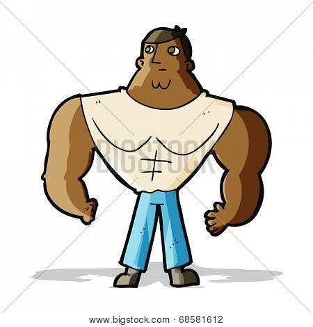 cartoon body builder