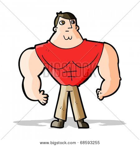cartoon body builder