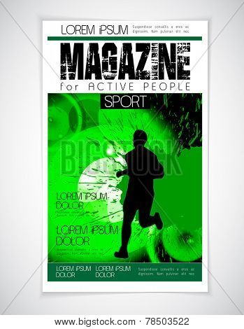 Vector magazine cover. Template. 