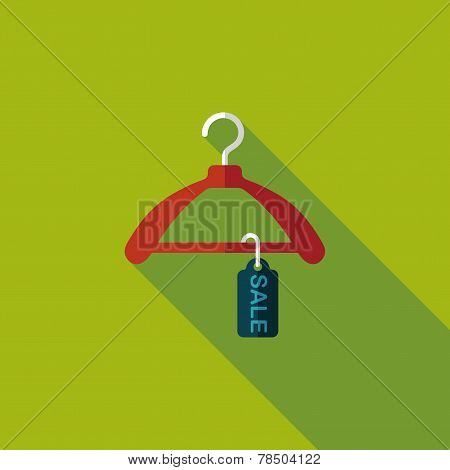 Shopping Clothes Hanger Flat Icon With Long Shadow,eps10