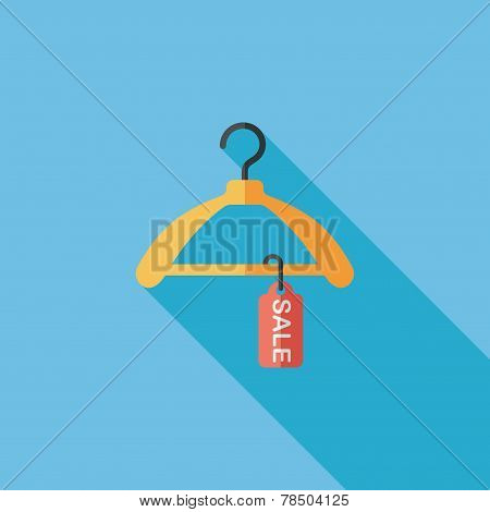 Shopping Clothes Hanger Flat Icon With Long Shadow,eps10