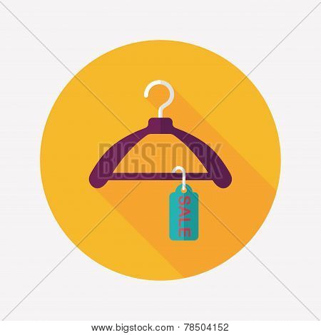 Shopping Clothes Hanger Flat Icon With Long Shadow,eps10