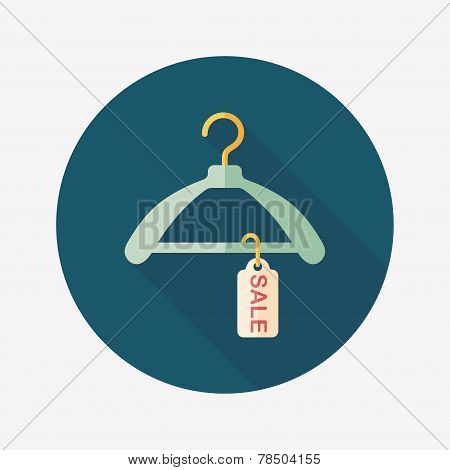 Shopping Clothes Hanger Flat Icon With Long Shadow,eps10