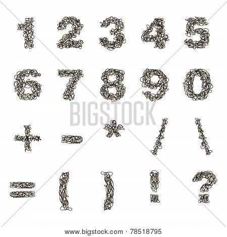 Hand drawn vector numbers