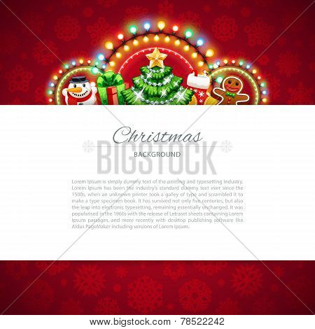 Red Christmas Background with Copy Space