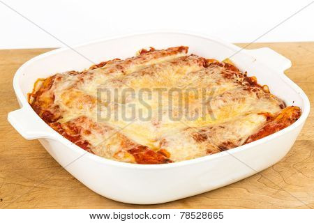 Manicotti In Baking Dish