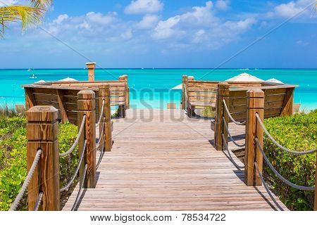 Beautiful Tropical Landscape On Providenciales Island In The Turks And Caicos, Caribbean