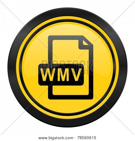 wmv file icon, yellow logo, 