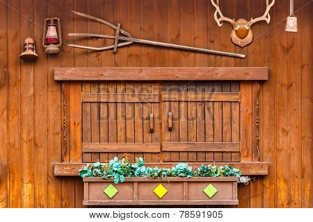 Wood Window On Wood House