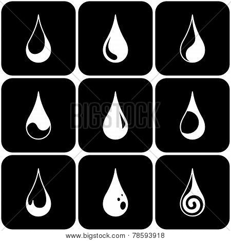 Set of water drops
