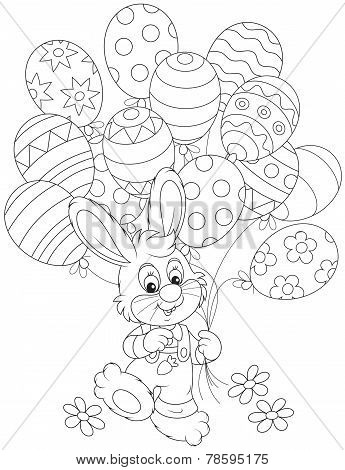Easter Bunny with balloons