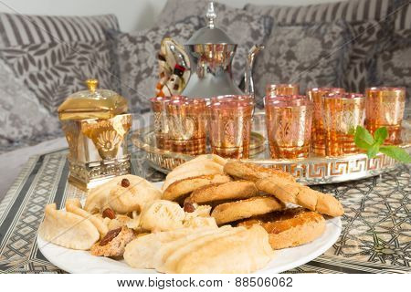 Typical cookies as presented by Moroccan women during ramadan period