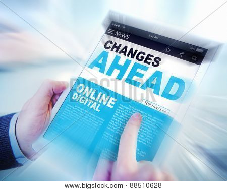 Digital Online News Changes Ahead Future Working Concept