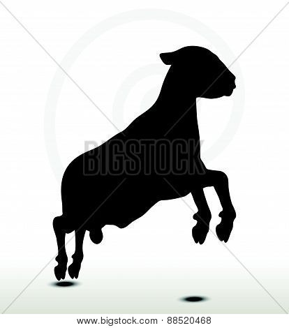 Sheep Silhouette With Jumping Pose