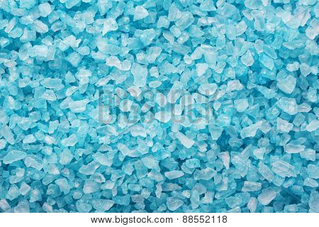  Close-up of light blue salt.  