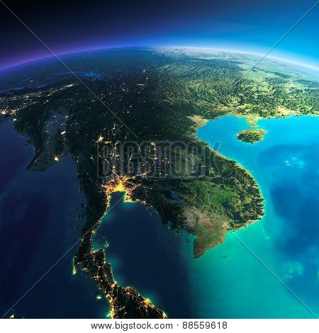 Detailed Earth. Indochina Peninsula