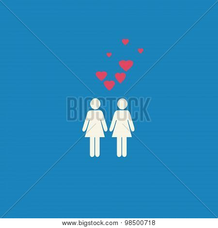 Gay Lesbian Hearts Graphic