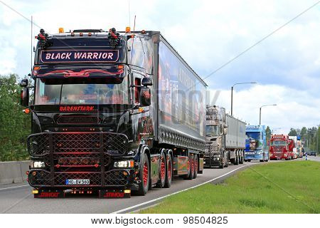 Scania Black Warrior In Truck Convoy