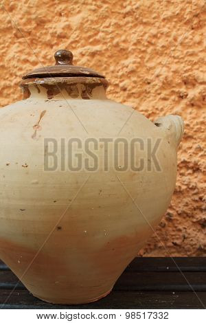 Old beige jar