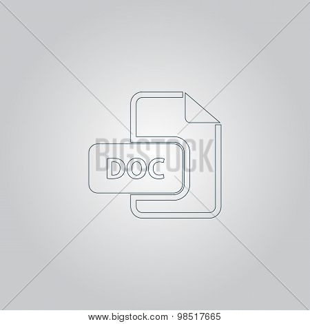 DOC vector file extension icon.