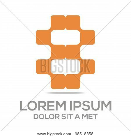 Logo alphabet number business collection vector