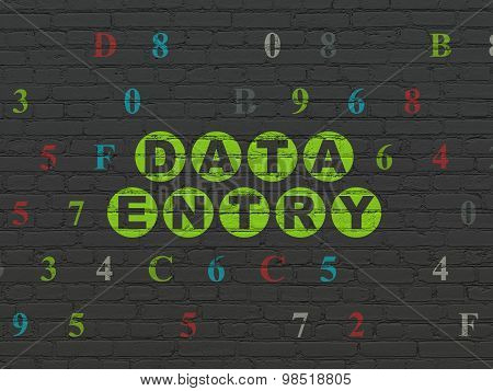 Data concept: Data Entry on wall background