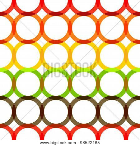 Retro seamless colorful circles pattern. Bright geometric texture.