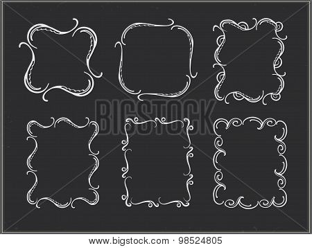 Set of chalk ornate frames.