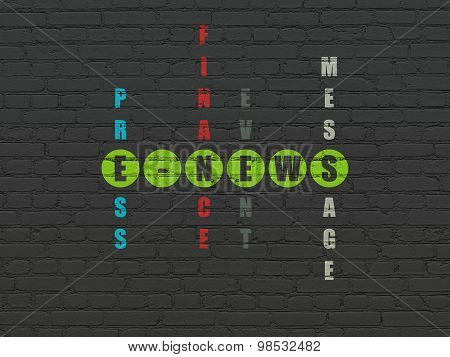 News concept: word E-news in solving Crossword Puzzle