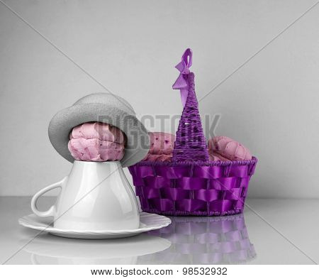 Zephyr Purple Basket, Cup Saucer
