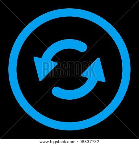Refresh Ccw flat blue color rounded vector icon