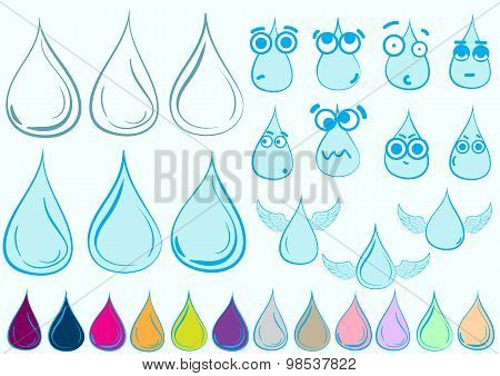 Clipart with various drops