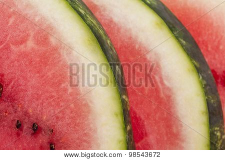 Slices Of Fresh  Watermelon Close Up