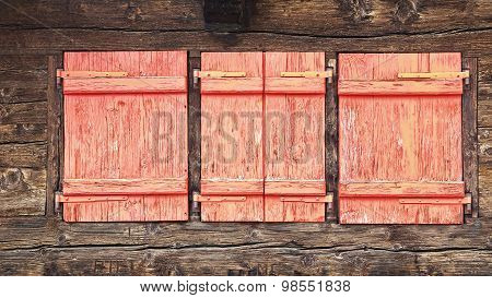 Old windows with shutters.
