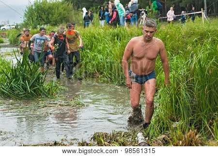 Cross-country race in water. Tyumen. Russia