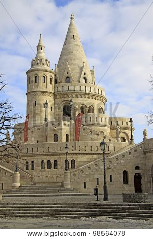 Fisherman's Bastion in Budapest, Hungary. February, 2012