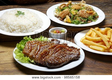 picanha potato with rice and beans drover